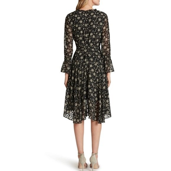 TAHARI Women's Plus Size Floral long Sleeve Chiffon Faux Wrap Dress Size 20W - Picture 3 of 8